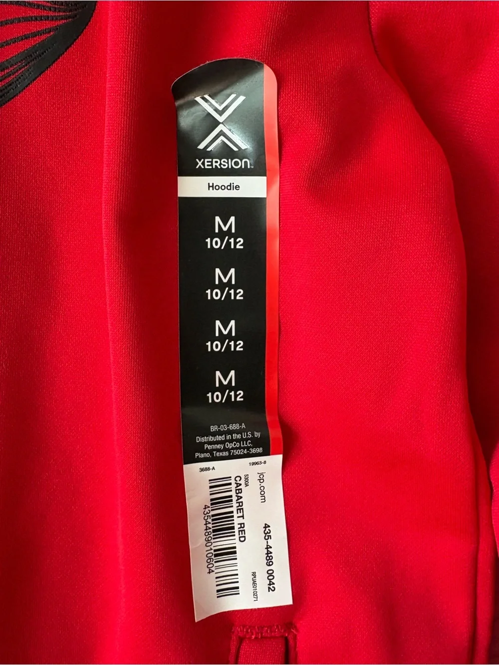 Xersion Red Crewneck Hoodie with Black Football Graphic